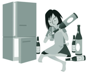女性のアルコール依存症は家族にもかくれて一人で飲酒する「キッチンドランカー」タイプが多いため発見され難いです