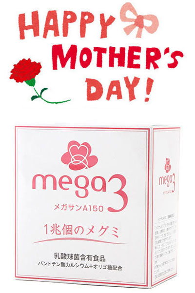 母の日の贈り物やプレゼントに乳酸菌サプリメント「メガサンＡ150」
